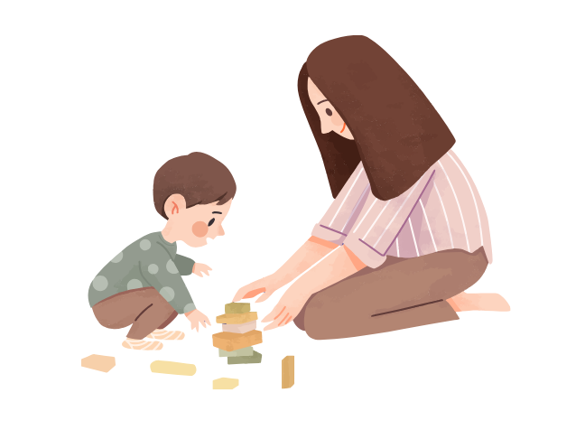 子どもと笑顔で過ごす