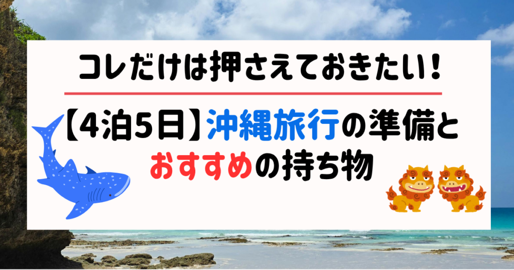 沖縄旅行の準備・おすすめの持ち物